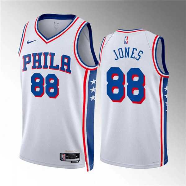 Men%27s Philadelphia 76ers #88 Kai Jones White Association Edition Stitched Jersey Dzhi